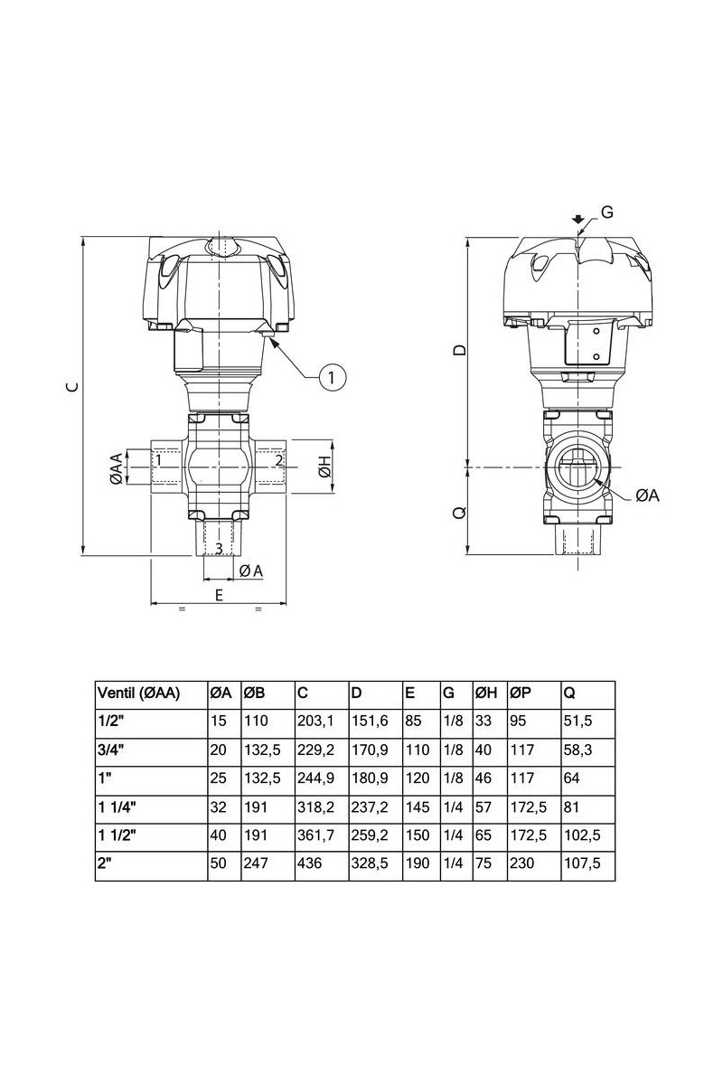 ASCO - 3/2 Seat Valve Air Controlled 1/2\"-2\"