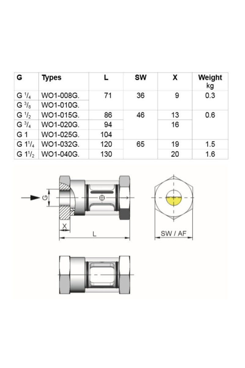 Honsberg - WO1 Series Flow Indicator