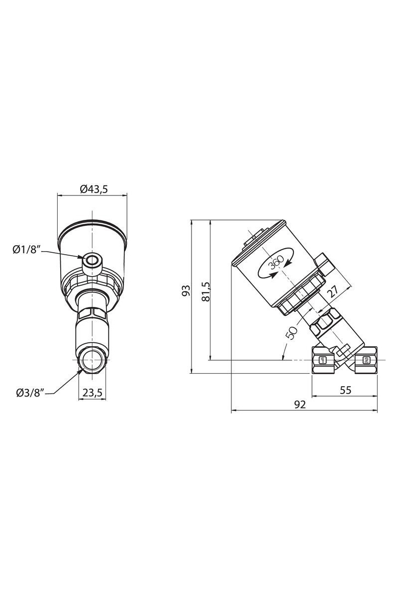 ASCO - 2/2 Angle-Seat Valve Air Controlled 3/8\"-3/4\"